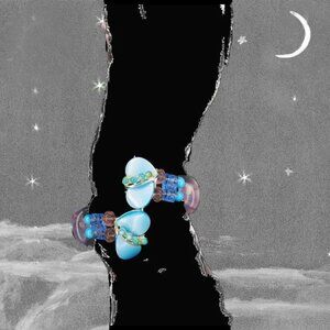 Retro Gummy Wrap Bangle Bracelet Made with Vintage Lucite -One of a Kind